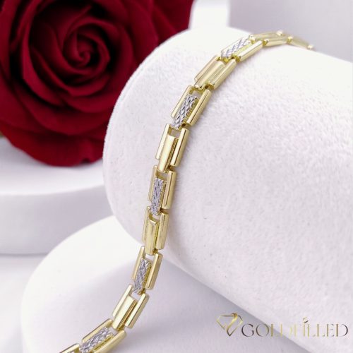 Exklusives antiallergenes vergoldetes Armband „Goldfilled“, in mehreren Größen 7 mm Breite, 14K-Farbe