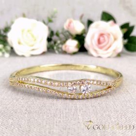   Antiallergisches Goldfilled-Armband 7-4mm farbig (14K) Durchmesser 57mm "öffnbar"