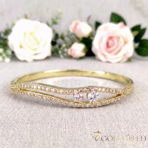Antiallergisches Goldfilled-Armband 7-4mm farbig (14K) Durchmesser 57mm "öffnbar"