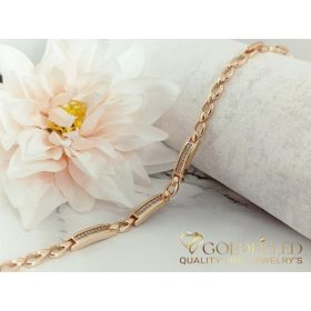   Antiallergenes vergoldetes Armband „Goldfilled“, 17 cm lang und 6 mm Breit, 18K-Farbe