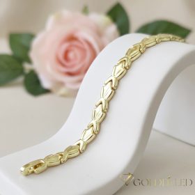   Antiallergenes vergoldetes Armband „Goldfilled“, 17 cm lang und 7 mm Breit, 14K-Farbe