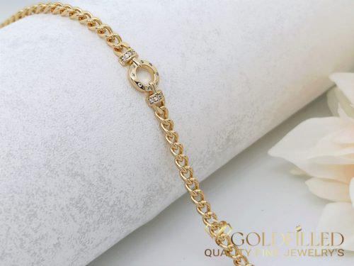 Antiallergenes vergoldetes Armband „Goldfilled“, 16,5 cm lang und 5-8 mm Breit, 18K-Farbe