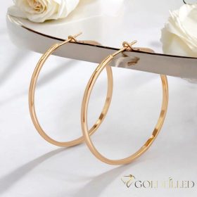 Goldfilled Antiallergene Creolen 40mm 18K Farbe	