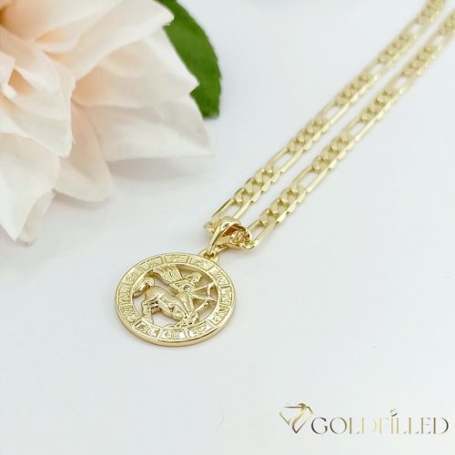 Goldfilled antiallergene Halskette 45cm / 4mm + Schütze Anhänger 14K Farbe