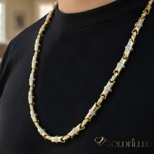 Goldfilled Antiallergisches Luxus Barakka Halskette 70cm Lang und 8-9mm Breit (100g ! ) Farbe 14K Multicolor
