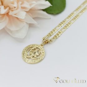   Goldfilled antiallergene Halskette 50cm / 4mm + Krebs Anhänger 14K Farbe