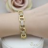 Antiallergenes vergoldetes Armband „Goldfilled“, 17 cm lang und 9 mm Breit, 14K-Farbe