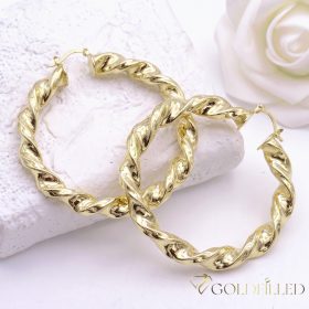 Goldfilled Antiallergene Creolen 60mm 14K Farbe	