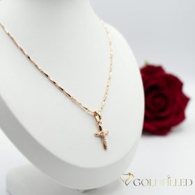   Antiallergische Goldfilled-Halskette 45cm/1mm + Anhänger, Farbe 18K