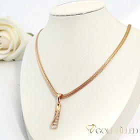   Antiallergische Goldfilled-Halskette 50cm/4mm + Anhänger, Farbe 18K