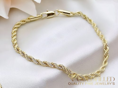 Antiallergenes vergoldetes Armband „Goldfilled“, 19 cm lang und 3 mm Breit, 14K-Farbe