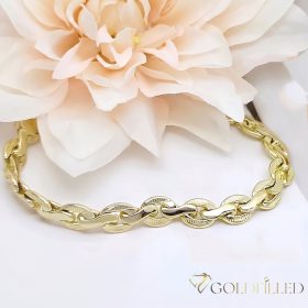   Exklusives antiallergenes vergoldetes Armband „Goldfilled“, 21cm lang und 8 mm Breite, 14K-Farbe