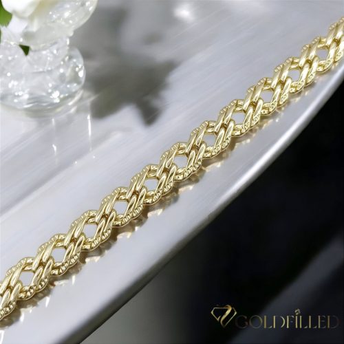 Antiallergenes vergoldetes Armband „Goldfilled“, 19 cm lang und 7 mm Breit, 14K-Farbe