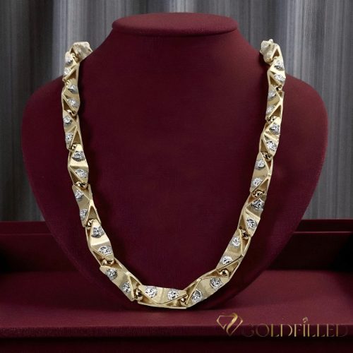 Goldfilled Antiallergisches Luxus Barakka Halskette 70cm Lang und 11mm Breit (170g ! ) Farbe 14K Multicolor