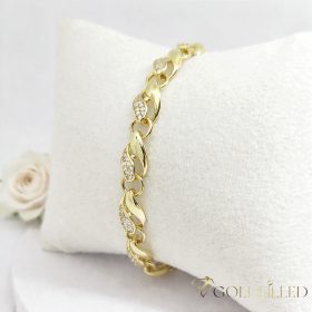   Antiallergenes vergoldetes Armband „Goldfilled“, 18 cm lang und 7 mm Breit, 14K-Farbe