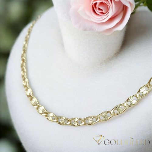 GOLDFILLED Antiallergenes Halskette 50cm lang und 6mm breit 14K Farbe