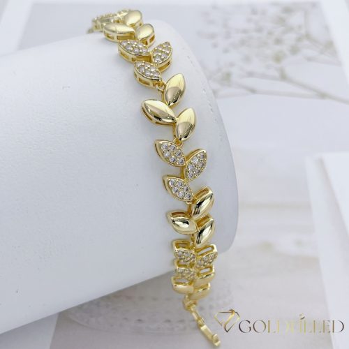 Antiallergenes vergoldetes Armband „Goldfilled“, 17 cm lang und 14 mm Breit, 14K-Farbe