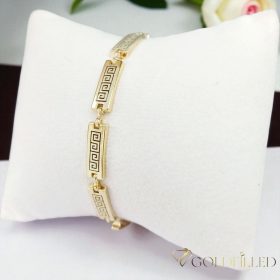   Antiallergenes vergoldetes Armband „Goldfilled“, 17 cm lang und 5,5 mm Breit, 14K-Farbe