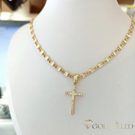   Antiallergische Goldfilled-Halskette 50cm/3mm + Anhänger, Farbe 14K