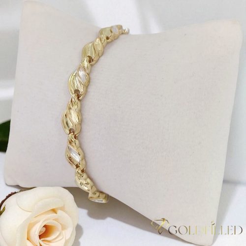 Exklusives antiallergenes vergoldetes Armband „Goldfilled“, in mehreren Größen 7 mm Breite, 14K-Farbe