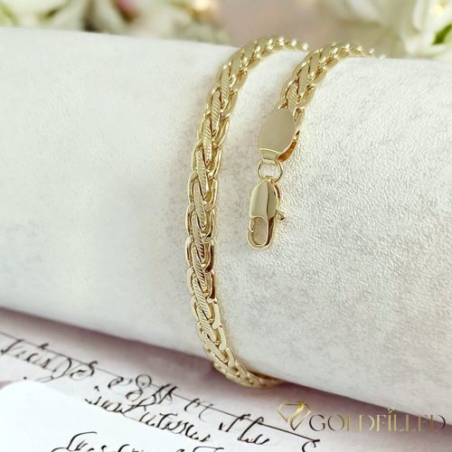 Antiallergenes vergoldetes Armband „Goldfilled“, 19 cm lang und 5,5 mm Breit, 14K-Farbe