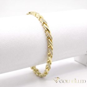   Antiallergenes vergoldetes Armband „Goldfilled“, 19cm lang und 5 mm Breit, 14K-Farbe