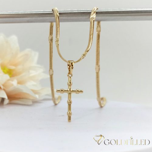 Antiallergische Goldfilled-Halskette 45cm/3mm + Anhänger, Farbe 18K