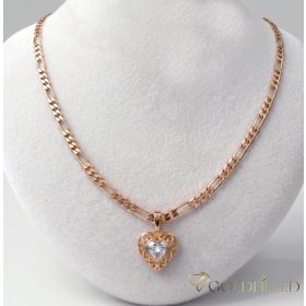   Antiallergische Goldfilled-Halskette 45cm/4mm + Anhänger, Farbe 18K