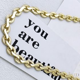   GOLDFILLED Antiallergenes Halskette 45cm lang und 8mm breit 14K Farbe