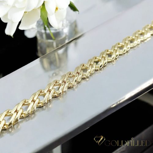 Antiallergenes vergoldetes Armband „Goldfilled“, 19 cm lang und 8 mm Breit, 14K-Farbe