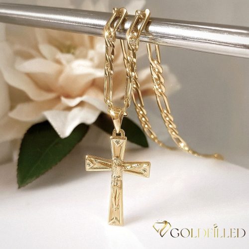 Antiallergische Goldfilled-Halskette 50cm/4mm + Anhänger, Farbe 18K