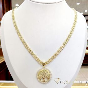  Antiallergische Goldfilled-Halskette 45cm/5,2mm + Anhänger, Farbe 14K