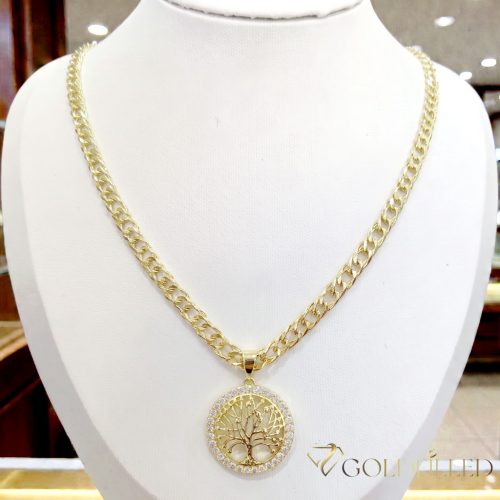 Antiallergische Goldfilled-Halskette 45cm/5,2mm + Anhänger, Farbe 14K