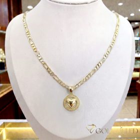   Antiallergische Goldfilled-Halskette 50cm/4mm + Anhänger, Farbe 14K/Multicolor