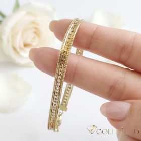   Antiallergenes vergoldetes Armband „Goldfilled“, 17 cm lang und 4,5 mm Breit, 14K-Farbe