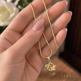   Goldfilled antiallergene Halskette 45cm / 1mm + Fische Anhänger 14K Farbe
