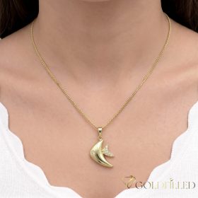   Antiallergische Goldfilled-Halskette 35cm/1mm + Anhänger, Farbe 14K (Empfohlen für Kinder bis maximal 7 Jahre!)