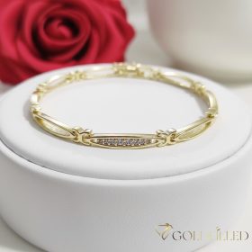   Antiallergenes vergoldetes Armband „Goldfilled“, 17cm lang und 4 mm Breit, 14K-Farbe
