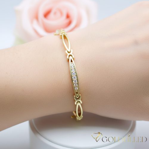 Antiallergenes vergoldetes Armband „Goldfilled“, 17cm lang und 4 mm Breit, 14K-Farbe