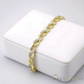   Antiallergenes vergoldetes Armband „Goldfilled“, 19cm lang und 5,5 mm Breit, 14K-Farbe