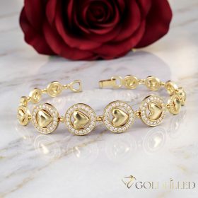   Antiallergenes vergoldetes Armband „Goldfilled“, 17 cm lang und 8-12 mm Breit, 14K-Farbe