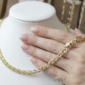  GOLDFILLED Antiallergenes Luxus-Halskette 45cm lang und 6mm breit 14K Farbe