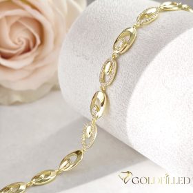  Antiallergenes vergoldetes Armband „Goldfilled“, 17 cm lang und 7 mm Breit, 14K-Farbe