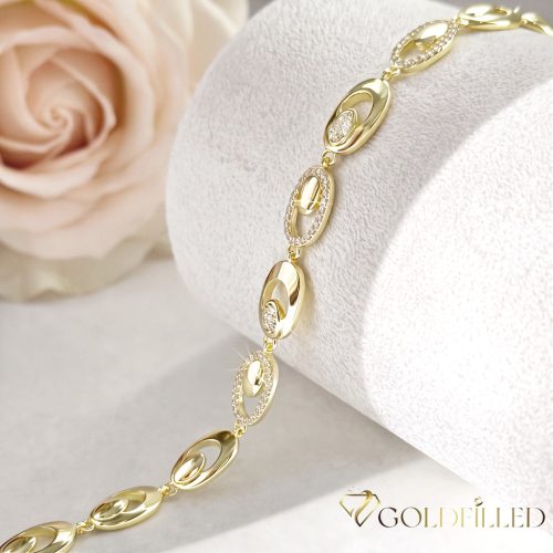 Antiallergenes vergoldetes Armband „Goldfilled“, 17 cm lang und 7 mm Breit, 14K-Farbe