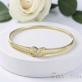   Antiallergisches Goldfilled-Armband 7-4mm farbig (14K) Durchmesser 60mm "öffnbar"