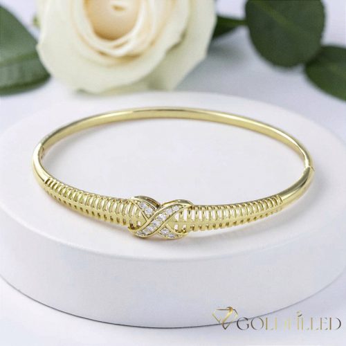 Antiallergisches Goldfilled-Armband 7-4mm farbig (14K) Durchmesser 60mm "öffnbar"