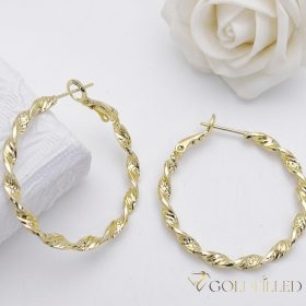 Goldfilled Antiallergene  Creolen 35mm 14K Farbe	