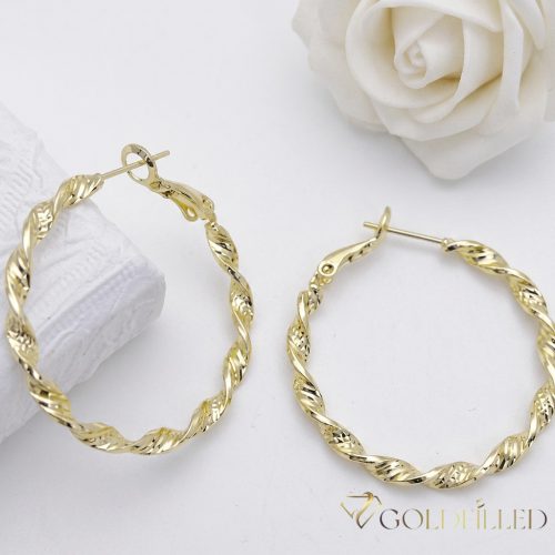 Goldfilled Antiallergene  Creolen 35mm 14K Farbe	