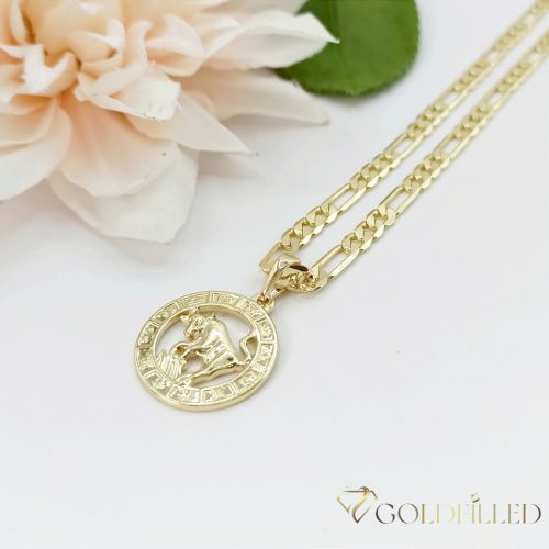 Goldfilled antiallergene Halskette 50cm / 4mm + Stier Anhänger 14K Farbe