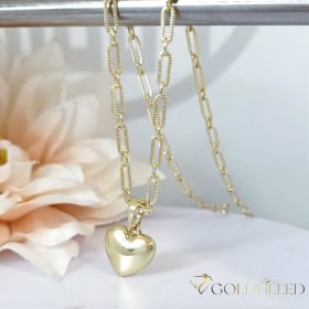   Antiallergische Goldfilled-Halskette 60cm/3mm + Anhänger, Farbe 14K